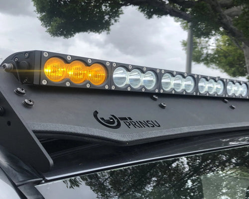 Cali Raised LED Dual Function Amber/White LED Light Bar Prinsu Mounting Bracket Kit