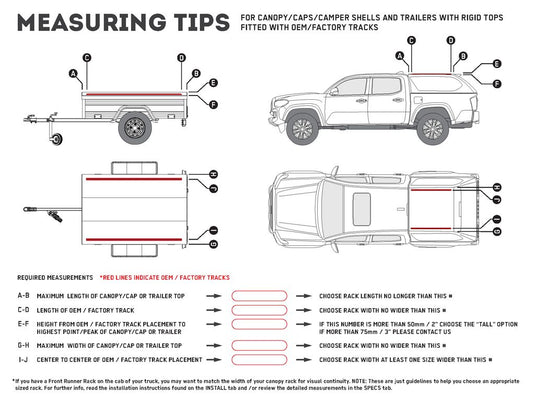 Front Runner Truck Canopy, Camper, or Trailer Slimline II Rack Kit- Standard/OEM Track Included