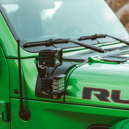 Rigid 2018 Jeep Wrangler JK Cowl Mount Tall Standoff Kit
